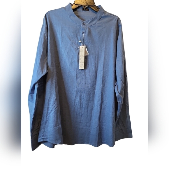 NWT Coof Andy 2XL Blue Mandarin Collar Tunic unisex - Picture 4 of 15